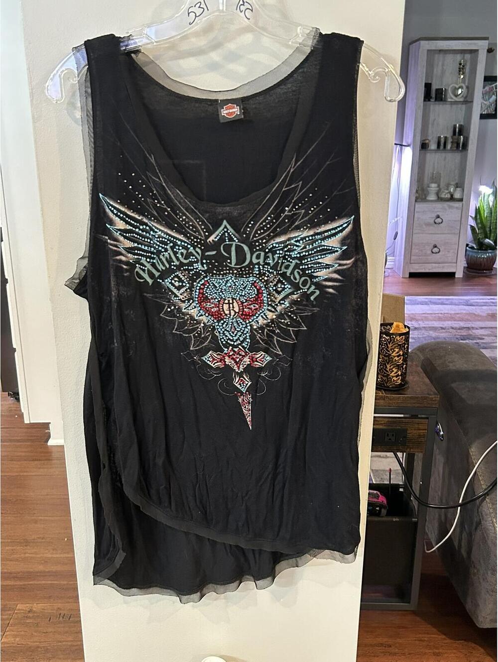 Harley-Davidson Black Sleeveless Tank Top 3XL